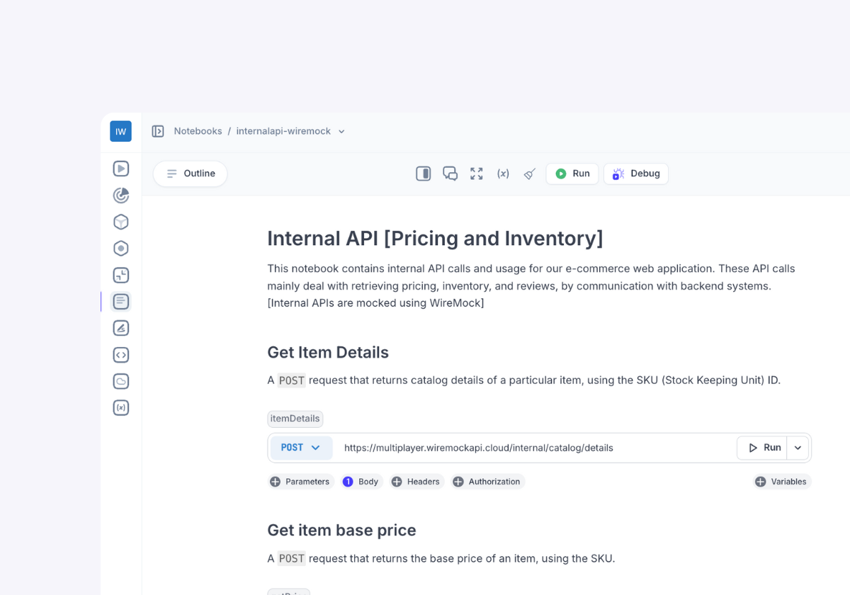 Chain internal API calls to model real workflows